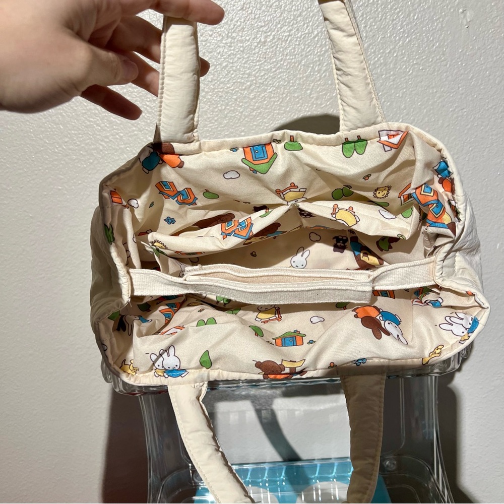 NWT Rare Authentic Miffy Puffy Cream tote Handbag - Picture 3 of 12